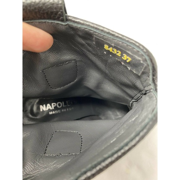 Napoleoni Italian Ankle Boot Block Heel Size 38/7 New Black - Picture 4 of 4